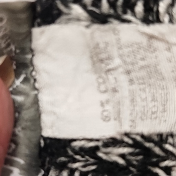 United Knitwear Medium 60% Cotton Black & White/Cream Chunky Belted Cardigan - Picture 5 of 11